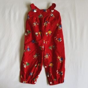 handmade vintage style bear print overalls jumpsuit 6 months baby unisex